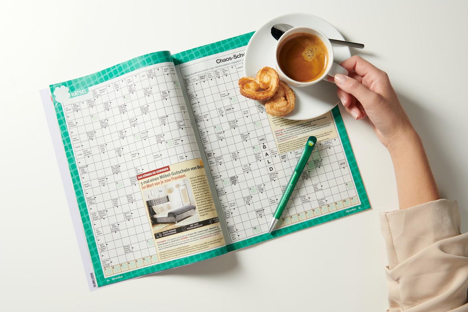 Glückspost | Rätsel <h2><strong id="docs-internal-guid-035547d6-7fff-1ac4-05e9-b74adb477bc0">Unterhaltsame Rätsel</strong></h2>
<p>Die Glückspost bietet Ihnen eine Vielzahl an Rätseln, die sowohl unterhaltsam als auch herausfordernd sind. Abonnenten können sich auf regelmässige neue Herausforderungen und Abwechslung freuen. Diese Rätsel sind eine hervorragende Möglichkeit, sich zu entspannen und vom Alltag abzuschalten.</p>